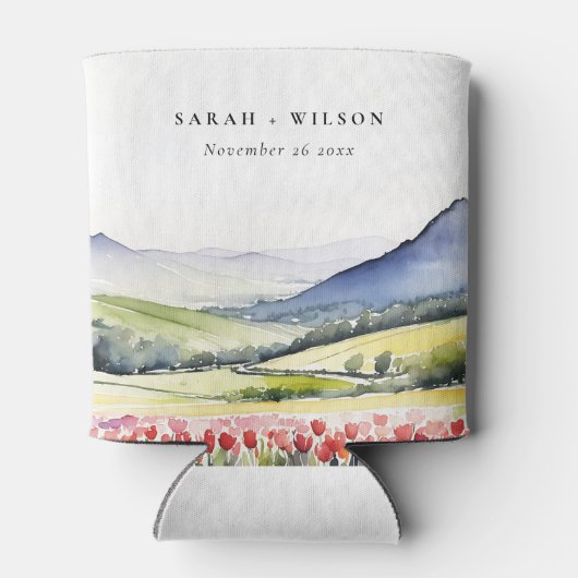 国ミニマルの春フローラの結婚横の場所 缶クーラー (裏面)