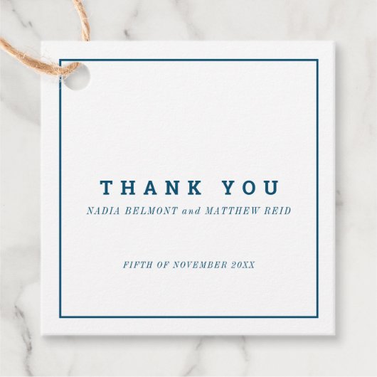 国ミニマル感謝してい海軍と白結婚四角君 フェイバータグ (正面)