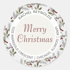 国モダンのクリスマス封筒用シール(20) ラウンドシール
