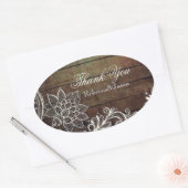 国モダンのバーンウッドレースのラス結婚ス 楕円形シール (封筒)