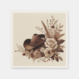 国モダンエレガント西部 – フローラ スタンダードカクテルナプキン