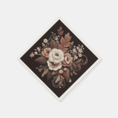 国モダンエレガント西部 – フローラ スタンダードカクテルナプキン (角)