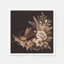 国モダンエレガント西部 – フローラ スタンダードカクテルナプキン