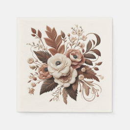 国モダンエレガント西部 – フローラ スタンダードカクテルナプキン
