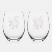 国モダンエレガント西部 – フローラ ステムなしワイングラス (裏面)