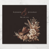 国モダンエレガント西部 – フローラ スパークリングワインラベル (シングルラベル)