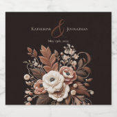 国モダンエレガント西部 – フローラ スパークリングワインラベル (シングルラベル)