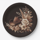 国モダンエレガント西部 – フローラ ペーパープレート (正面)