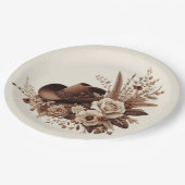 国モダンエレガント西部 – フローラ ペーパープレート (アングル)