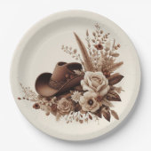 国モダンエレガント西部 – フローラ ペーパープレート (正面)