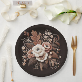 国モダンエレガント西部 – フローラ ペーパープレート