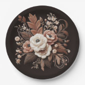 国モダンエレガント西部 – フローラ ペーパープレート (正面)