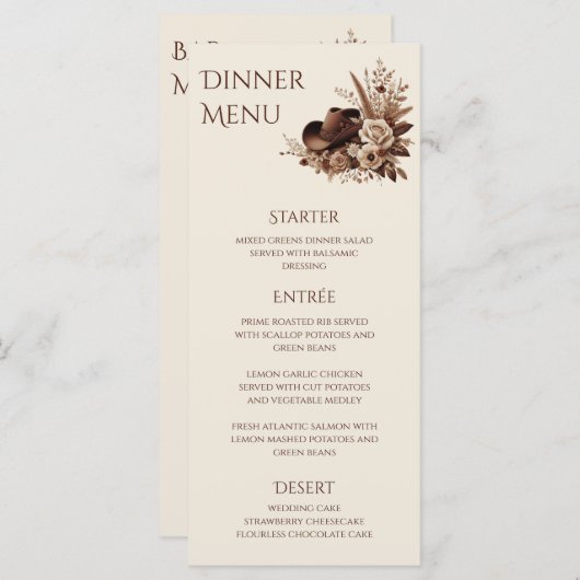 国モダンエレガント西部 – フローラ メニュー (正面/裏面)