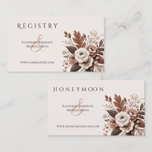 国モダンエレガント西部 – フローラ 名刺 (正面/裏面)