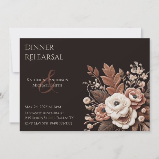 国モダンエレガント西部 – フローラ 招待状 (正面)