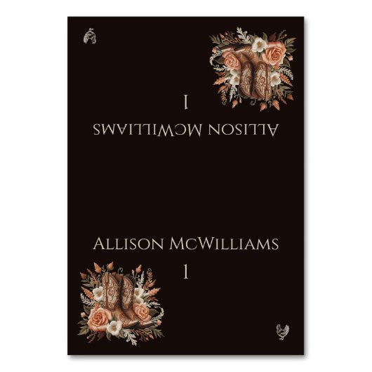 国モダンエレガント西部 – 花 – 家きん テーブルナンバー (正面)