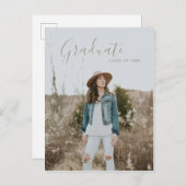 国モダンシック編集可能な写真卒業 案内ポストカード (正面/裏面)