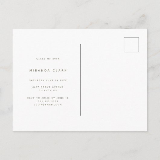 国モダンシック編集可能な写真卒業 案内ポストカード