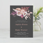 国モダンフローラボタニカルグレ結婚ーズ 招待状 (スタンド正面)