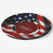 国モダン国エレガント旗金ゴールド結婚 ペーパープレート (アングル)