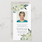 国モダン水素朴色フローラメモリアル サンキューカード (正面/裏面)