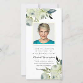 国モダン水素朴色フローラメモリアル サンキューカード