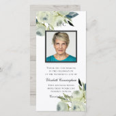 国モダン水素朴色フローラメモリアル サンキューカード (正面/裏面)