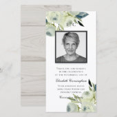 国モダン水素朴色フローラメモリアル サンキューカード (正面/裏面)