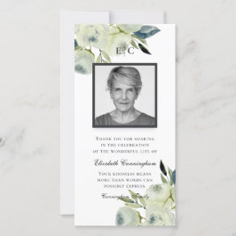 国モダン水素朴色フローラメモリアル サンキューカード