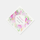 国モダン水色ボホ薄紫フローラ スタンダードカクテルナプキン (角)