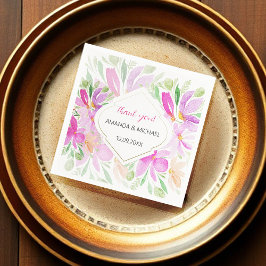 国モダン水色ボホ薄紫フローラ スタンダードカクテルナプキン