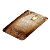 国モダン素朴文字列ライト日付の保存 マグネット (左側)