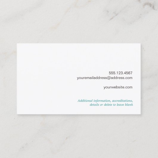 国ユニーク再生素朴ターコイズ木材 名刺 (裏面)