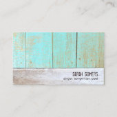 国ユニーク再生素朴ターコイズ木材 名刺 (正面)