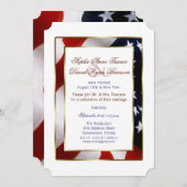 国ユニーク国エレガント旗夕べ結婚 招待状 (正面/裏面)