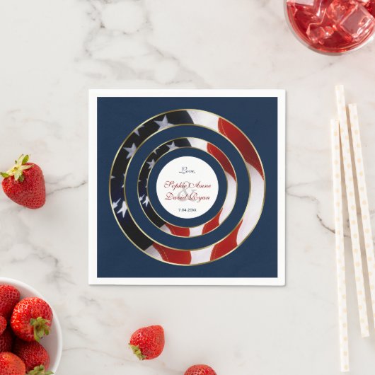 国ユニーク国エレガント旗金ゴールド結婚 スタンダードカクテルナプキン (インサイチュ)