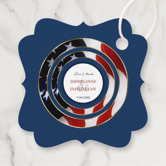 国ユニーク国エレガント旗金ゴールド結婚 フェイバータグ (裏面)