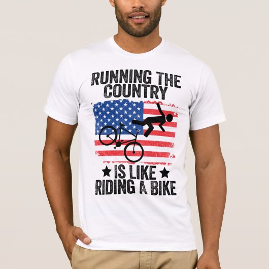 国ランニングは自転車に乗っているようなものだ Tシャツ (正面)