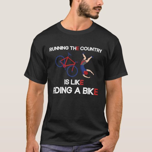 国ランニングは自転車の秋Bikに乗っているようだ Tシャツ (正面)