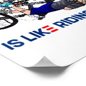 国ランニングは自転車Biに乗っているよおもしろいう ポスター (角)