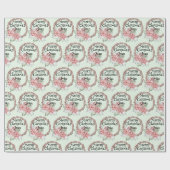 国リースクリスマスポインセチア名の追加 ラッピングペーパー (フラット)