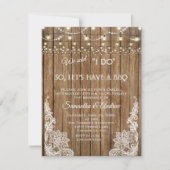 国レース素朴ストリングライトI do BBQ招待状 招待状 (正面)