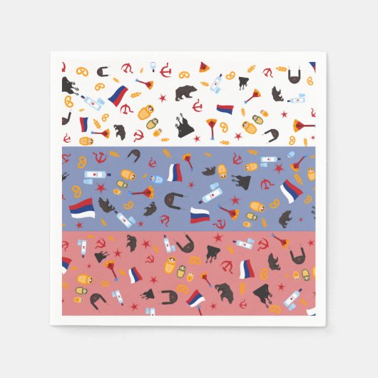 国ロシアのの固定観念を持つ国旗 スタンダードカクテルナプキン (正面)