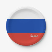 国ロシアの旗プレート,パーティー，スポーツ，ロシア ペーパープレート (正面)