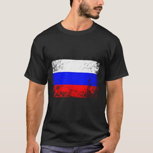 国ロシアの旗ヴィンテージ贈与 Tシャツ (正面)