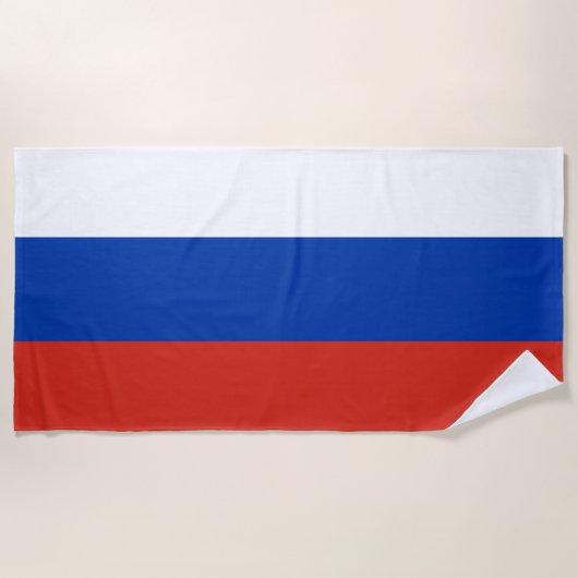 国ロシアの旗(ロシア) ビーチタオル (正面)