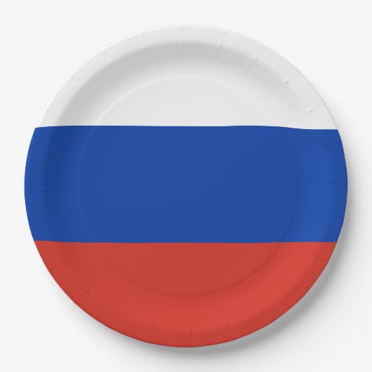 国ロシアの旗（ロシア） ペーパープレート (正面)
