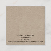 国ロ素朴グ初期のキャビンONクラフト スクエア名刺 (裏面)