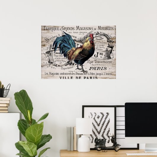 国ヴィンテージの鶏の懐かしいポスター ポスター (ホームオフィス)