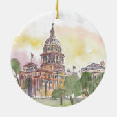 国会議事堂が付いているオースティンテキサス州 セラミックオーナメント (裏面)